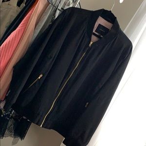 Black over size bomber jacket